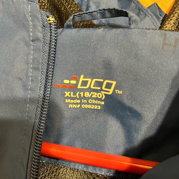 Youth BCG Windbreaker and Raincoat in Retro Y2K Blue, White and Black Pattern! - Picture 3 of 3